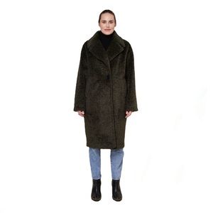 Adroit Atelier NWT Aluna Faux Alpaca Coat in Forest Green. Size L / 3